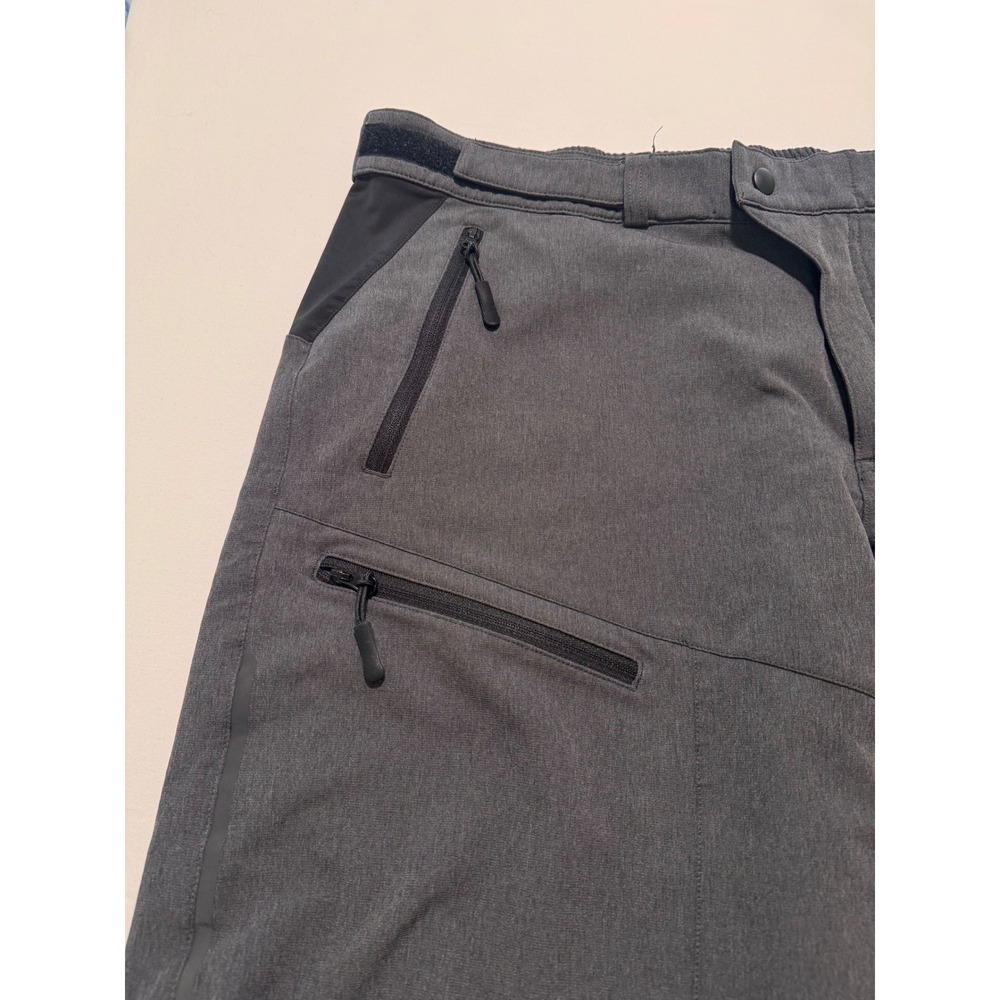MTB Mens Charcoal Gray Mountain Bike Cycling Shorts XXL Zipper Pockets Stretch - Picture 2 of 7